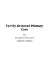 Family Oriented Primary Care cover