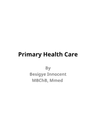 Primary Health Care Lecture cover