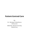 Patient Centred Care cover