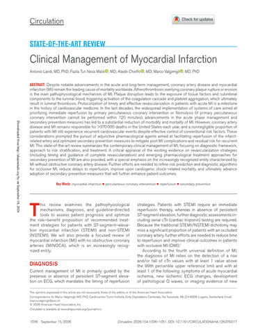 Clinical Management Of Myocardial Infarction cover