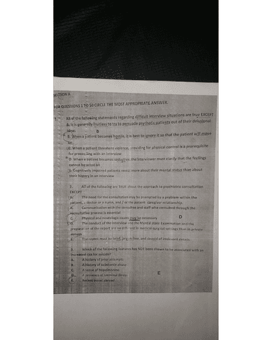 psychiatry past paper cover
