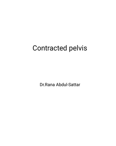 CONTRACTED PELVIS cover