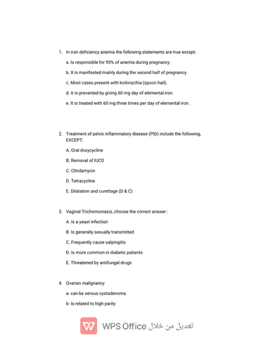 Obstetrics & Gynaecology Undergraduate MCQ Past Paper (Batch 34) cover