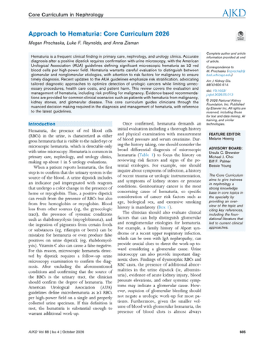 APPROACH TO HEMATURIA: CORE CURRICULUM 2026 cover