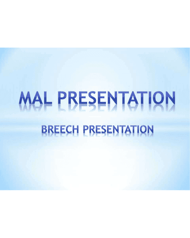 Breech Presentation: Classification, External Cephalic Version, and Delivery cover