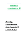 OBSTETRIC EXAMINATION cover