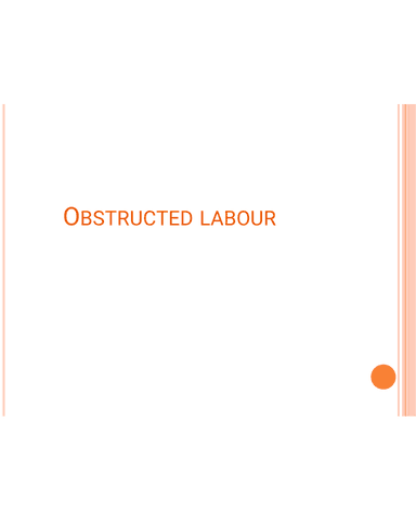 OBSTRUCTED LABOUR cover