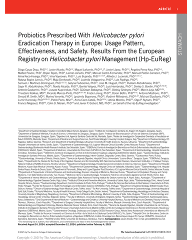 PROBIOTICS PRESCRIBED WITH HELICOBACTER PYLORI ERADICATION THERAPY IN EUROPE: USAGE PATTERN, EFFECTIVENESS, AND SAFETY cover