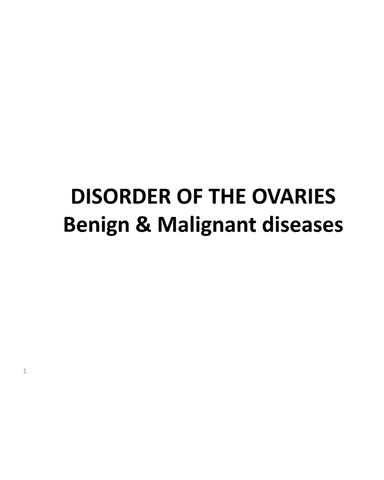 Benign and Malignant Ovarian Pathology: Classification, Workup, and Management cover