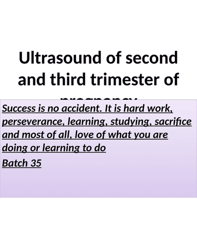 ULTRASOUND OF SECOND AND THIRD TRIMESTER OF PREGNANCY cover