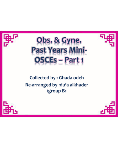 OBS. & GYNE. PAST YEARS MINI- OSCEs – PART 1 cover