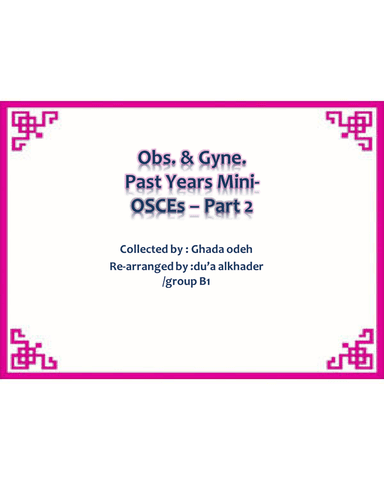 Obs. & Gyne. Past Years Mini-OSCEs – Part 2 cover