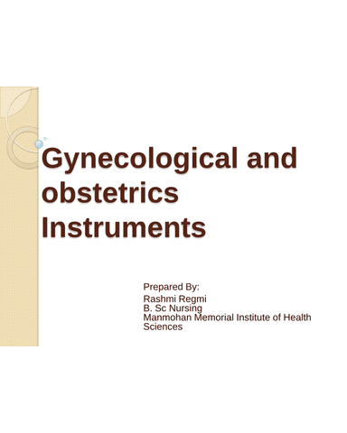 GYNECOLOGICAL AND OBSTETRICS INSTRUMENTS cover