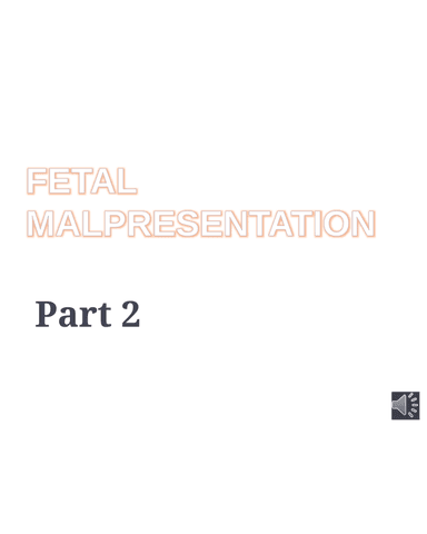 FETAL MALPRESENTATION cover