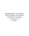 MANAGEMENT OF DIABETIC KETO - ACIDOSIS IN HOSPITAL SETTINGS IN UGANDA cover