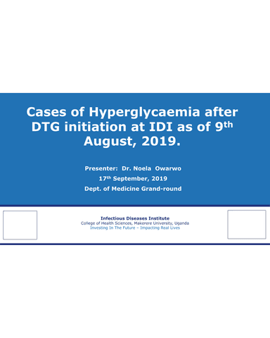 CASES OF HYPERGLYCEMIA AFTER DTG INITIATION cover